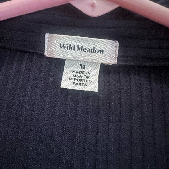 NWT Wild Meadow navy ribbed knit polo dress with decorative buttons size medium - Picture 6 of 7